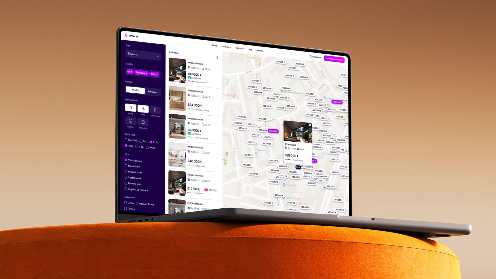 Nomerio API Dashboard auf dem Laptop