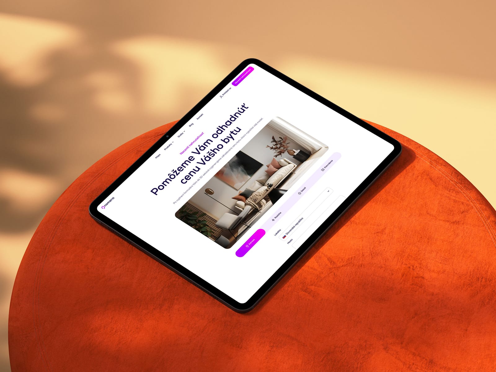 Nomerio Preisrechner auf dem Tablet